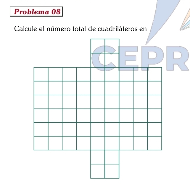 Problema 08 
Calcule el número total de cuadriláteros en