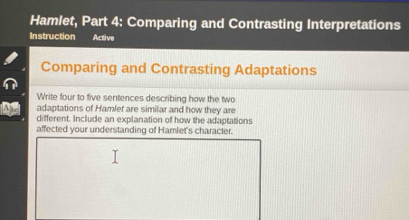 Solved: Hamlet, Part 4: Comparing and Contrasting Interpretations ...