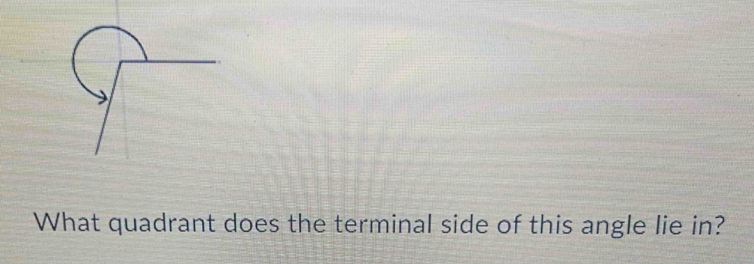 What quadrant does the terminal side of this angle lie in?