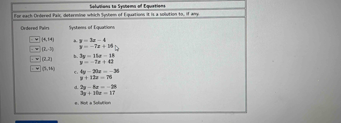 ystems of Equations