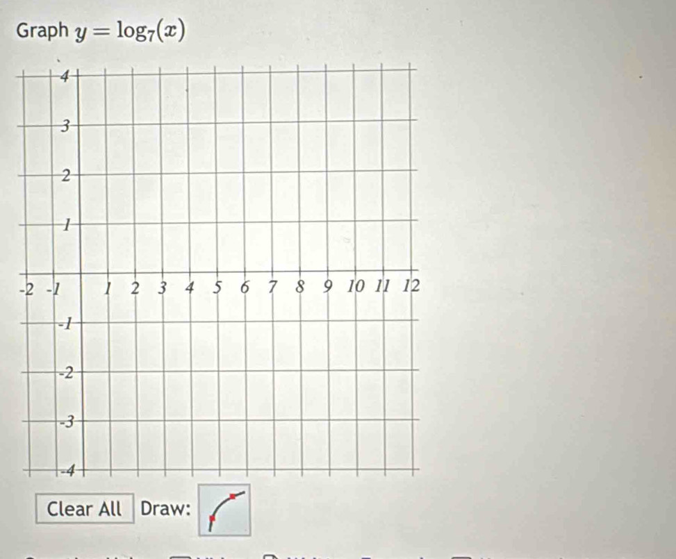 Graph y=log _7(x)
- 
Clear All Draw: _ 