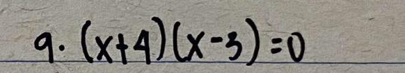 (x+4)(x-3)=0