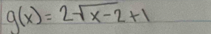 g(x)=2sqrt(x-2)+1