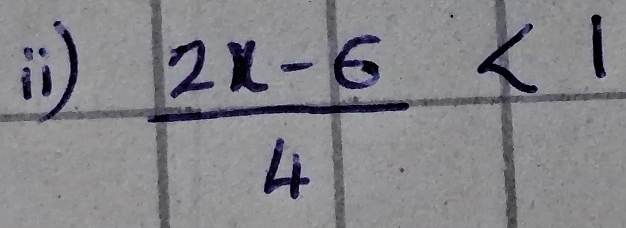 )  (2x-6)/4 <1</tex>