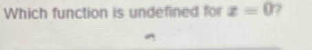 Which function is undefined for z=0 7