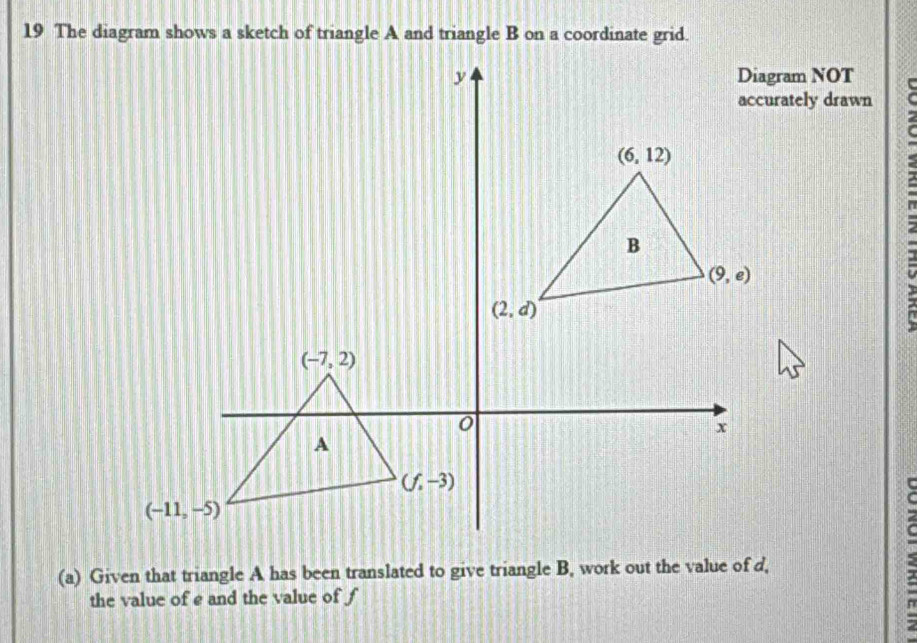 Solved: The diagram shows a sketch of triangle A and triangle B on a ...
