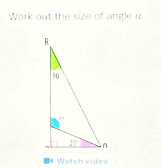 Work out the size of angle a
Watch video