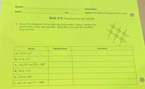 Solved: Name _Geometry Date: _Pec _ Vlt 3: Parallel & Perpendicular ...