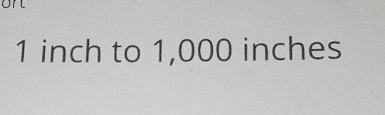 1 inch to 1,000 inches