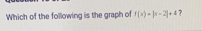 Which of the following is the graph of f(x)=|x-2|+4 ?