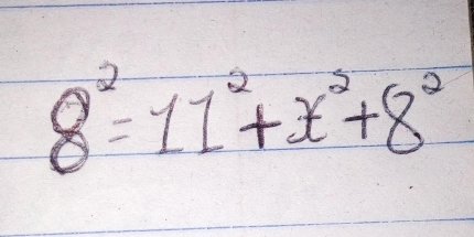 8^2=11^2+x^2+8^2