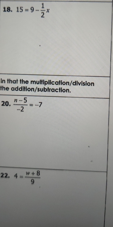 15=9- 1/2 x
in th
the 
20.
22.