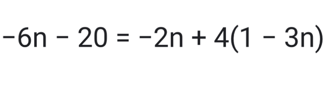 -6n-20=-2n+4(1-3n)