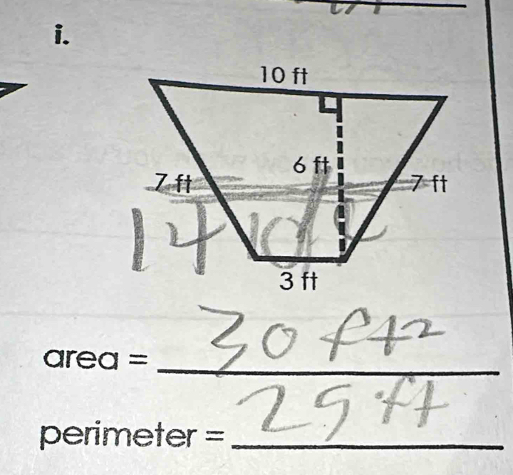 are 1= 1 _ 
perimeter =_