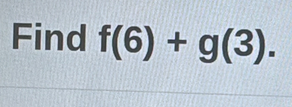 Find f(6)+g(3).