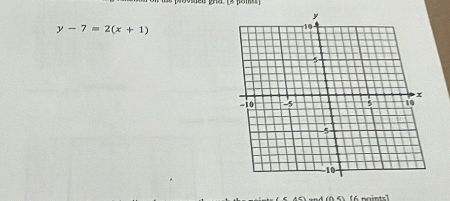 Wea gha. (2 poits)
y-7=2(x+1)
and (05) [6 points]