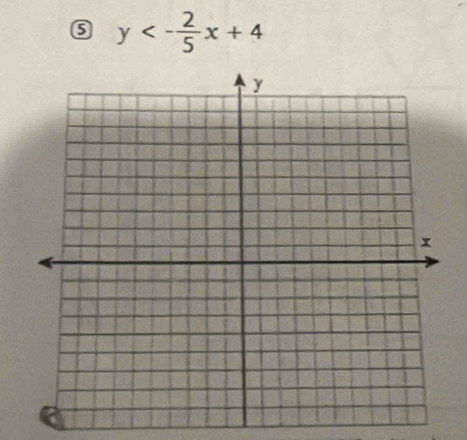 ⑤ y<- 2/5 x+4