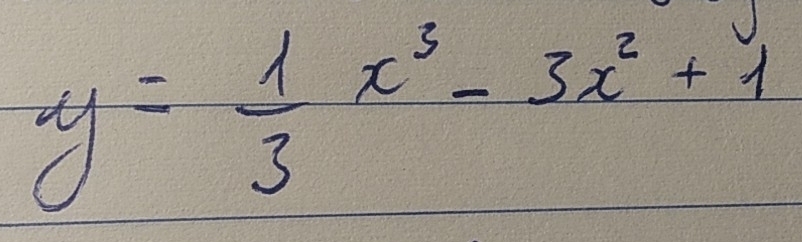 y= 1/3 x^3-3x^2+1