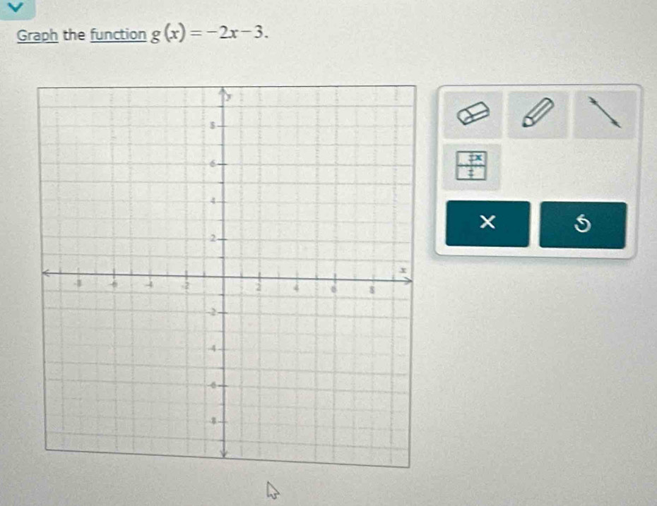 Graph the function g(x)=-2x-3.
3x
downarrow