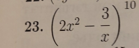 (2x^2- 3/x )^10