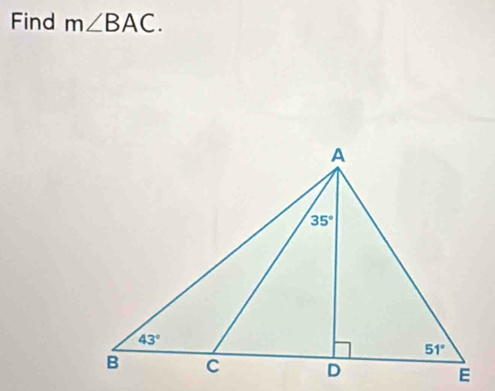 Find m∠ BAC.