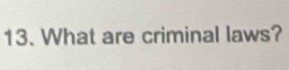 What are criminal laws?