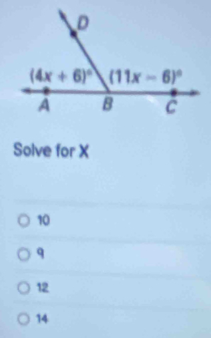 Solve for X
10
q
12
14