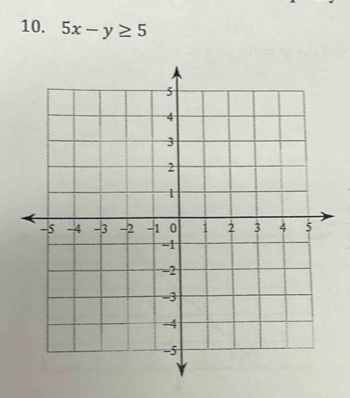 Solved: 5x-y≥ 5 [Math]