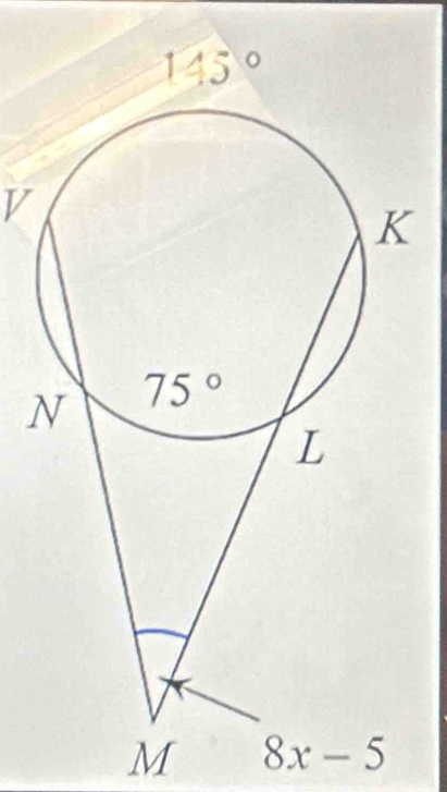 145°
V
M