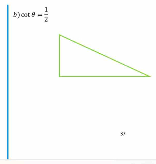 cot θ = 1/2 
37