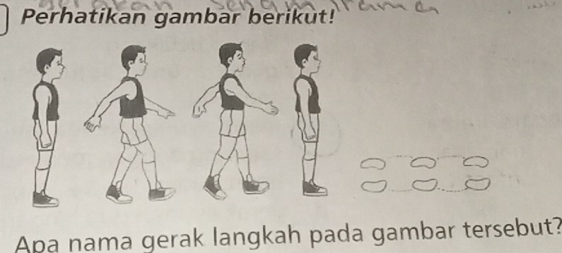 Perhatikan gambar berikut! 
Apa nama gerak langkah pada gambar tersebut?