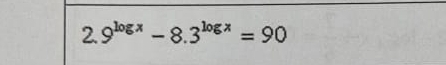 9^(log x)-8.3^(log x)=90