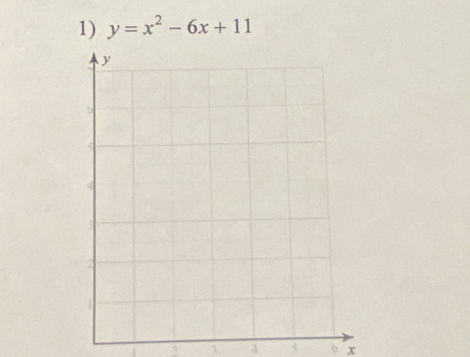 y=x^2-6x+11
4 5 x