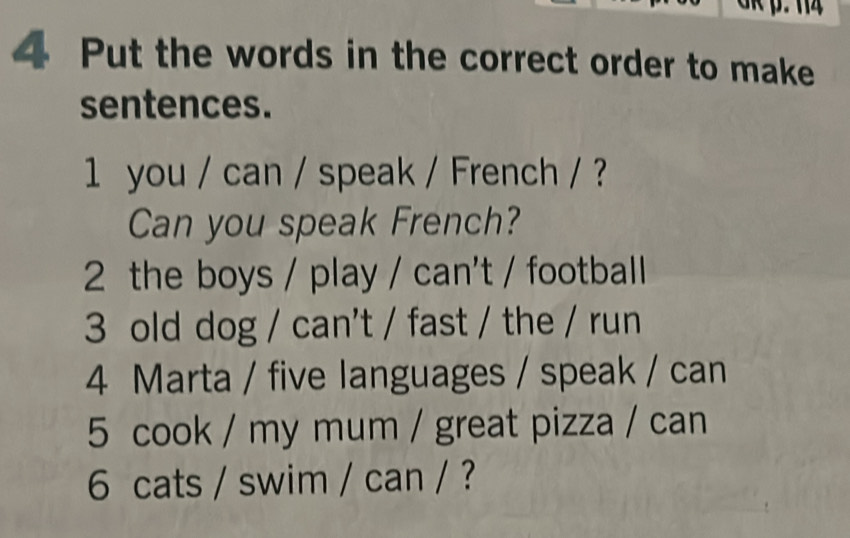 Resuelto:Put the words in the correct order to make sentences 1 you