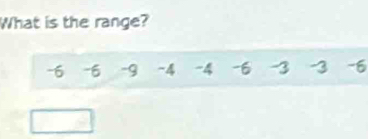 What is the range?
-6 -6 -9 -4 -4 -6 -3 -3 -6