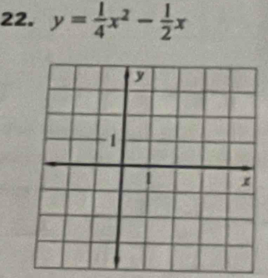 y= 1/4 x^2- 1/2 x