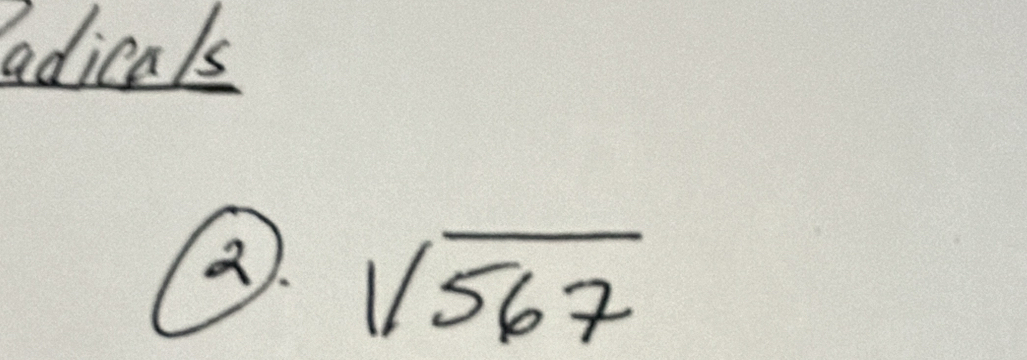 adicals 
().
1/overline 567