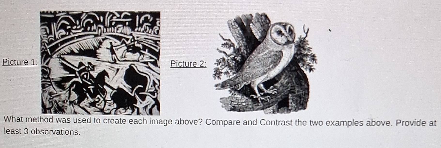 Solved: Picture Picture 2: What method was used to create each image ...