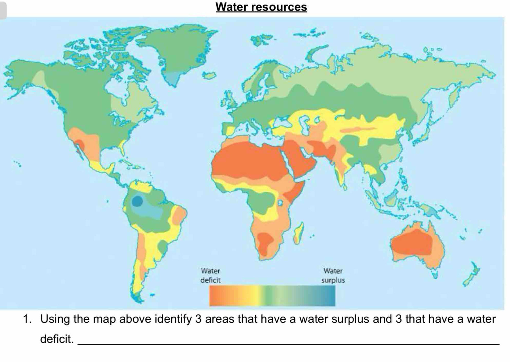 Water resources 
r 
deficit._