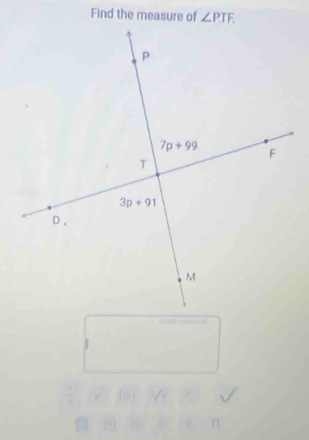 Find the measure of
n