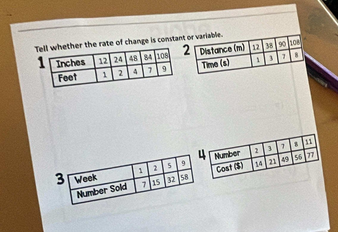 Te rate of change is constan