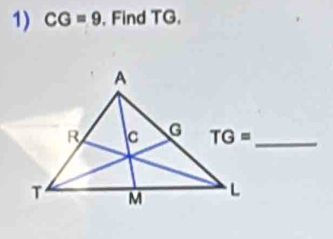 CG=9. Find TG.