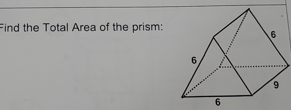 Find the Total Area of the prism: