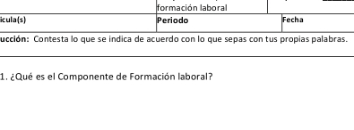 ¿Qué es el Componente de Formación laboral?