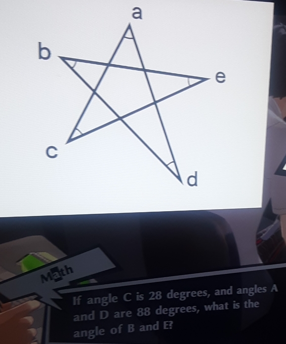 Solved: Math If angle C is 28 degrees, and angles A and D are 88 ...