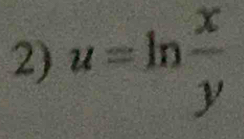 u=ln  x/y 