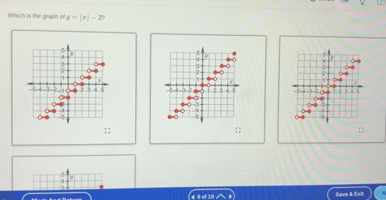 Solved: Which is the graph of y=[x]-2 ? 5 9 4 3 2 1 x -5 4 -3 -2 -1 2 3 ...