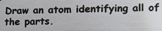Draw an atom identifying all of 
the parts.