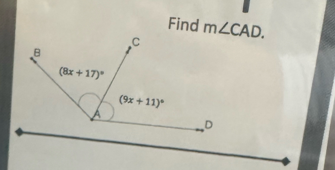 Find m∠ CAD.