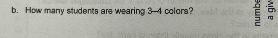 How many students are wearing 3-4 colors? 
ξ